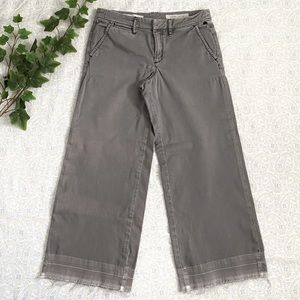 Anthro Pilcro frayed wide leg pant, gray-plum